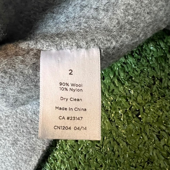 Talbots Womens Gray Wool Blend Blazer Jacket Sz 2 Mock Neck Button Front Pockets - Picture 4 of 7